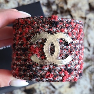 Authentic Chanel Tweed Bangle Cuff Fall 2012