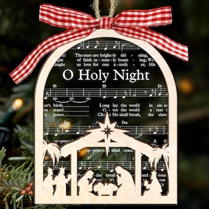 Music Sheet Nativity Ornament, Nativity Scene Ornament, Christian Ornament, Religious Ornament, Jesus Christian Home Decor, Christmas Gifts