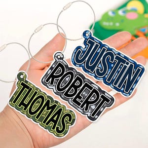 Boy Backpack Name Tag, Camo Print Boy Name Tag, Backpack Name Keychain For Kids, Diaper Bag Tag, Camo Lunchbox Name Tag, Back To School Gift