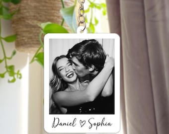 Valentines Day Gift for Him, Custom Photo Keychain, Couple Keychain, Boyfriend Husband Gift, Personalized Picture Keyring, Couple Gift