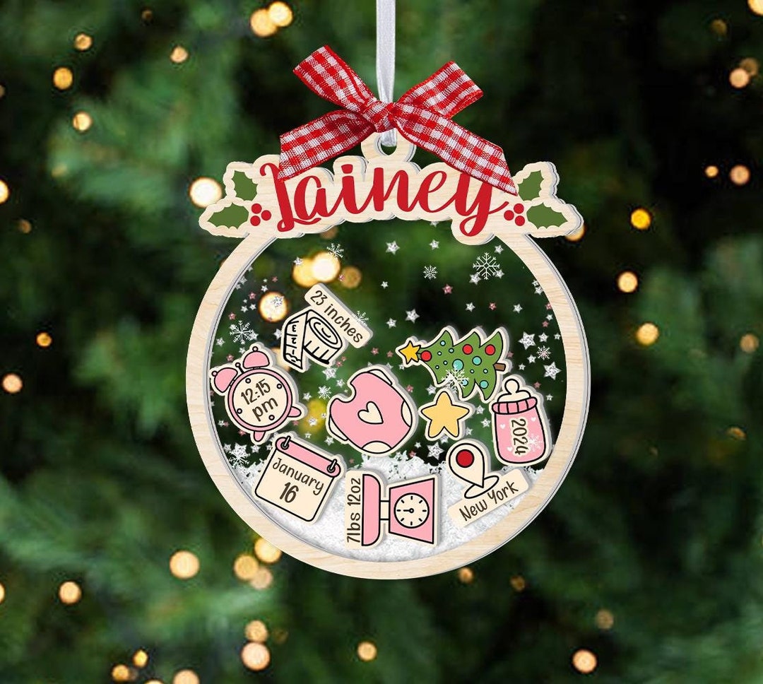 Personalized Photo Baby's Ultrasound Shaker Christmas Ornament, Custom