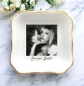Personalized Bestie Photo Jewelry Dish: Ceramic Trinket Tray for Best Friend, Gifts for Bestie