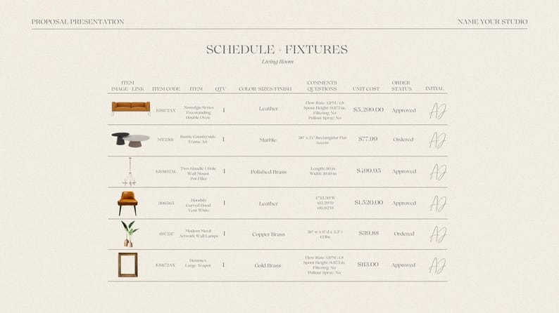 Proposal Design Presentation Interior Design Template - Etsy