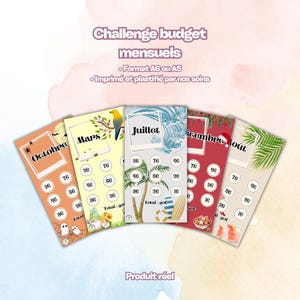 Défis mensuels pour budget planner / Challenge budget A6 ou A5 / Imprimé et plastifié
