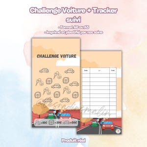 Budgetplanner auto uitdaging / Gedrukt en gelamineerd / Spaaruitdaging