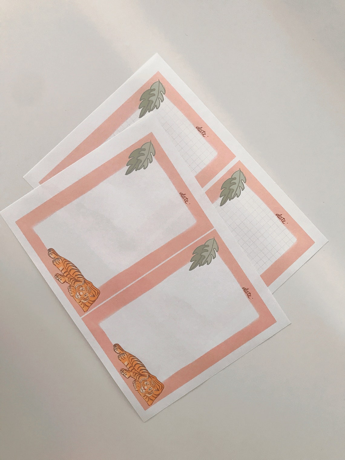 Printable Tiger Stationery Set Tiger Stationery Paper Etsy