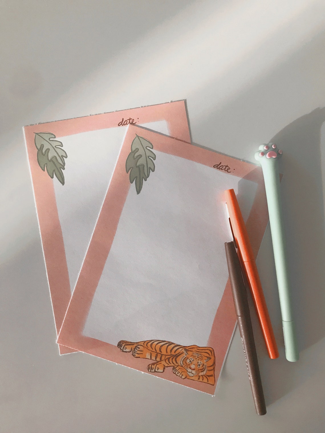 Printable Tiger Stationery Set Tiger Stationery Paper Etsy