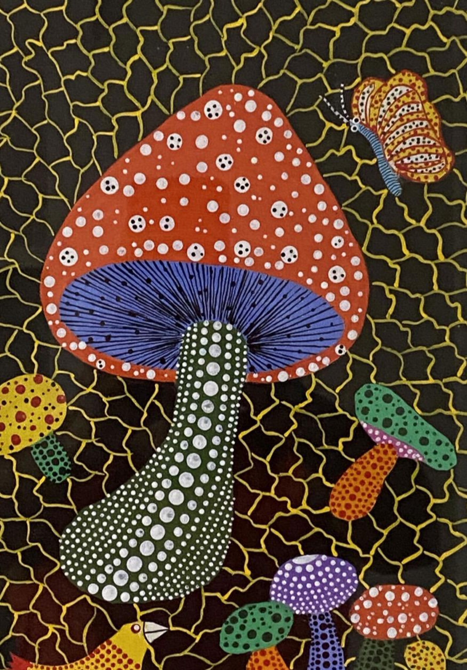 Yayoi Kusama Painting On Canvas Signed Artwork Etsy