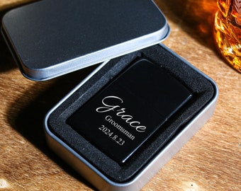 Personalisierte GROOMSMAN LIGHTERS, Trauzeuge Geschenk, graviertes Feuerzeug für Vater Freund Ehemann, Geburtstags-Party Hochzeitsgeschenk