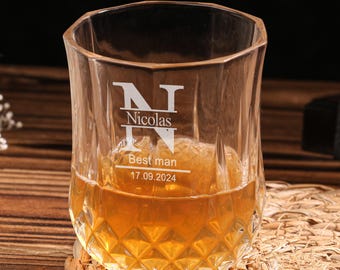 Vasos de vaso personalizados para padrinos de boda / Ideas de regalo para vasos de whisky para padrinos de boda / Regalos de boda para él / Regalos de fiesta para el Día del Padre