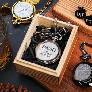 Personalized Pocket Watch Set,Groomsmen Thank You Gifts,Funny Groomsmen Gifts Personalized,Wedding Groomsmen Gifts,Groomsmen Gift Box