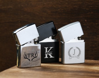 Estuche para encendedor personalizado con monograma para padrinos de boda/estuche para encendedor personalizado para despedida de soltero/estuche para encendedor de puros, regalo de aniversario para él o su esposo