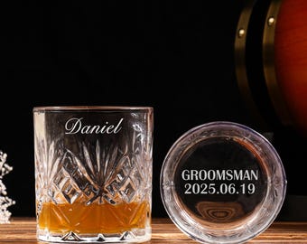 Vasos de vaso personalizados para padrinos de boda / Ideas de regalo para vasos de whisky para padrinos de boda / Regalos de boda para él / Regalos de fiesta para el Día del Padre