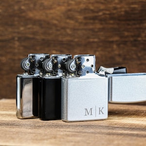 Personalised Engraved Lighter Refillable Gift Set | Perfect Wedding Gift Idea for Him Groomsman / Best Man / Usher / Favour Fathers Day Gift