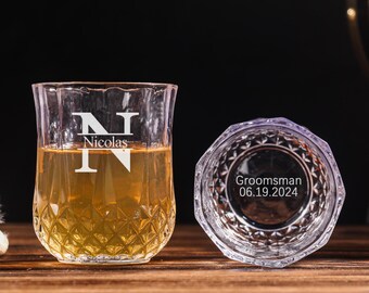 Vasos de vaso personalizados para padrinos de boda / Ideas de regalo para vasos de whisky para padrinos de boda / Regalos de boda para él / Regalos de fiesta para el Día del Padre