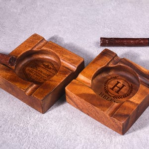 Posacenere per sigari personalizzato, regalo per fumatori, posacenere vintage in legno fatto a mano, idea regalo per lo sposo, regalo per il testimone di nozze, regali di lusso per papà