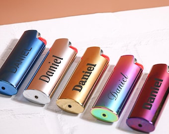 Personalized BICJ6 GROOMSMAN LIGHTERS CASE, Best Man Gift, Engraved lighter for Father Boyfriend husband, Birthday Party Wedding gift
