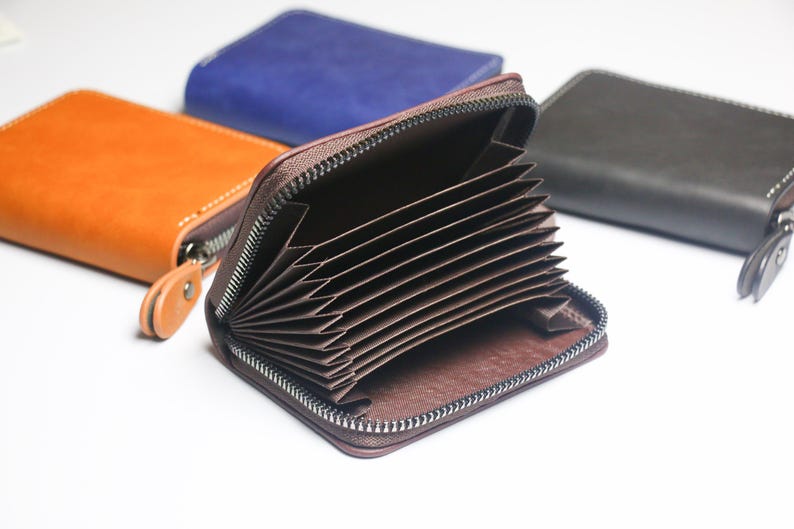 Notepad Wallet Personalized Leather Top Grain Leather Card Holder Bag Wallet and ...