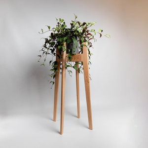 Großer Pflanzenständer aus Holz, hoher Pflanzenständer für den Innenbereich, Mid Century Modern Möbel, Übertopf, Boho-Pflanzen-Organizer für Blumendeko