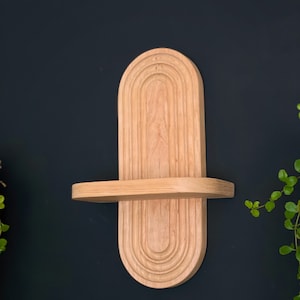 Arch shelf, wood shelf, curved shelf, oval shelf, rainbow shelf, decorative shelf, small plant shelf, boho decor, mid century modern