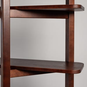 Mid-Century shelf, Solid Wood Bookshelf, Modern Minimalist Shelving Unit, Wood Bookcase, Handmade Japandi Shelf, walnut bookshelf image 10