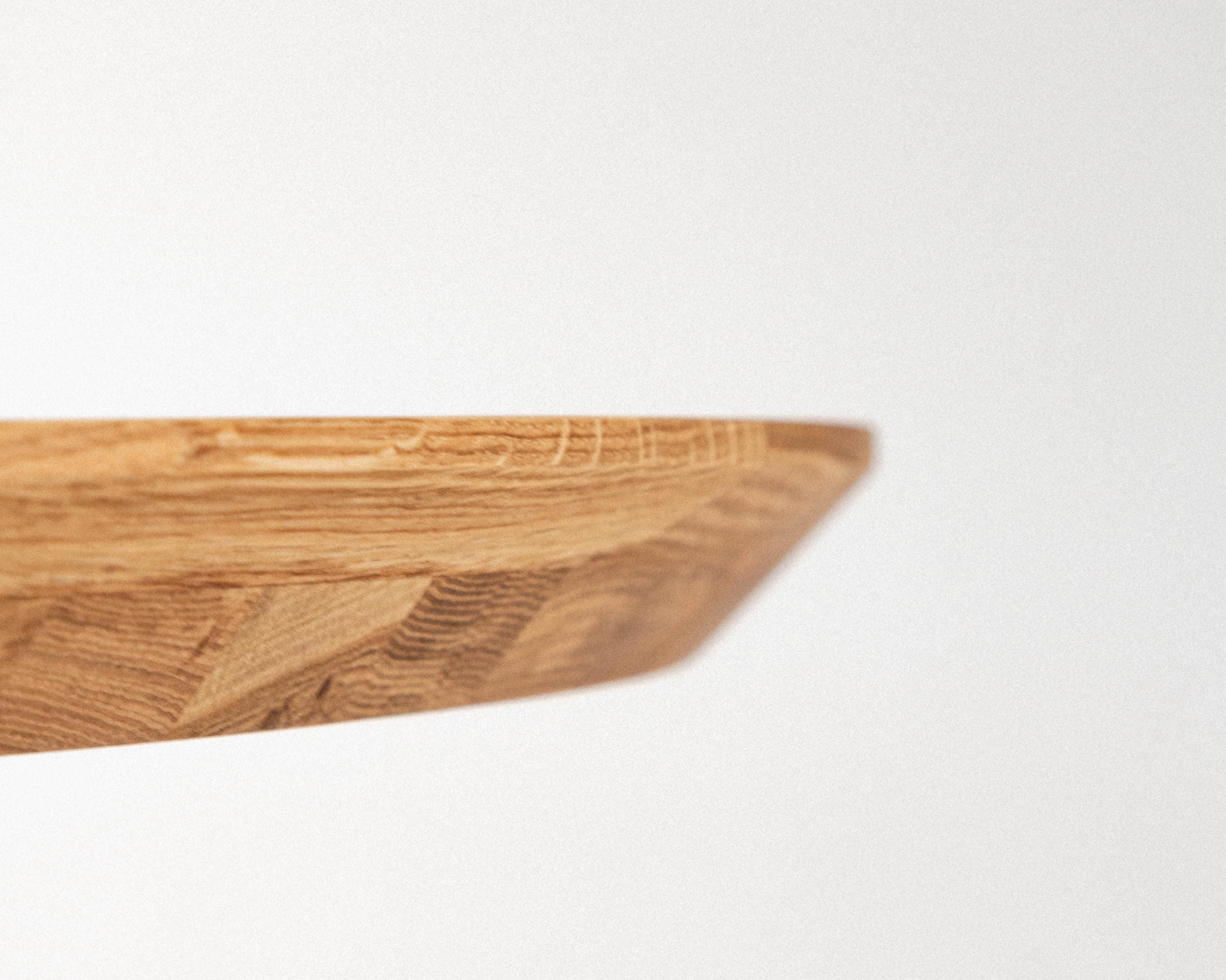 Round Oak Dining Table, Solid Wood Kitchen Table With Sculptural Base ...