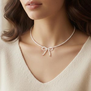 Collana Con Ciondolo Fiocco Oro Per Donna - Gioiello In Lega Con Zirconia Cubica, Regalo Con Confezione, Lunghezza Regolabile - 3