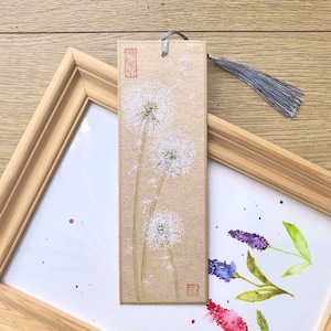 Hand-Painted Dandelion Bookmark: Chinese Painting Art