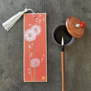 Hand-Painted Dandelion Bookmark, Chinese Painting, Thoughtful Gift