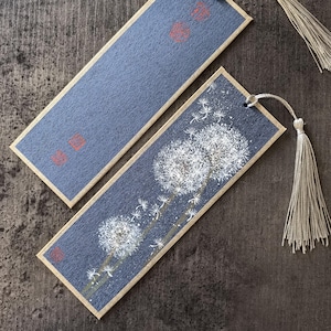 100% Hand-Painted Bookmark, Chinese Painting Bookmark, a Great Gift with a Thoughtful Touch, a Gift for Yourself – Dandelion 068
