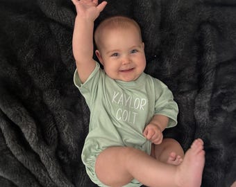 Embroidered Baby Bubble Romper: Personalized Soft Romper