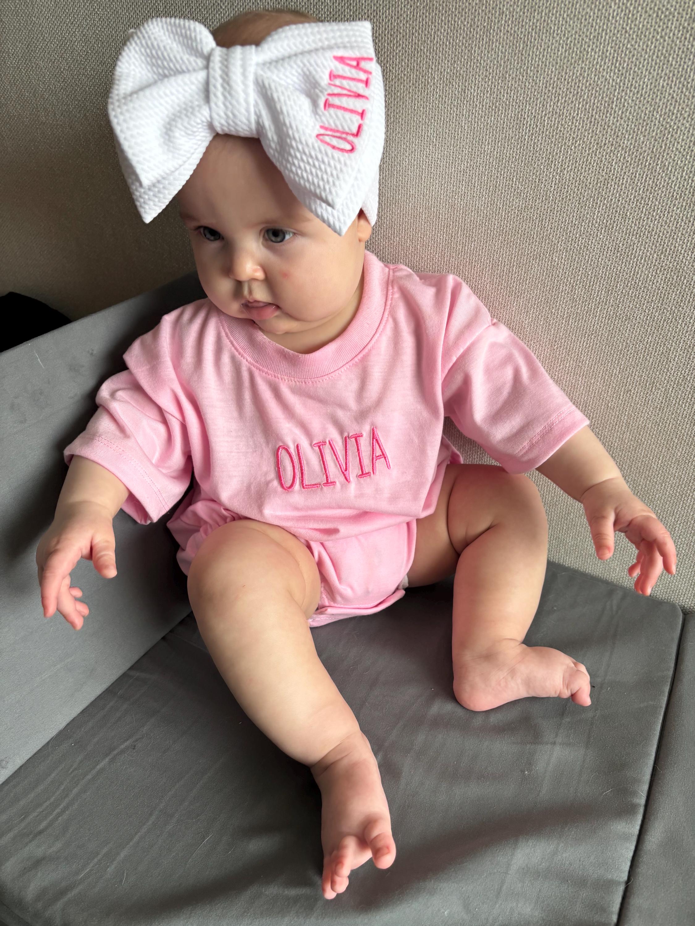 Embroidered Baby Bubble Romper With Name - Custom Bubble, toddler bubble, baby bubble, personalized romper, custom onesie, baby summer
