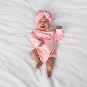 Adorable Personalized Custom Bubble Sweatshirt Romper for baby or Toddler, embroidered baby romper, toddler bubble, baby bubble sweatshirt