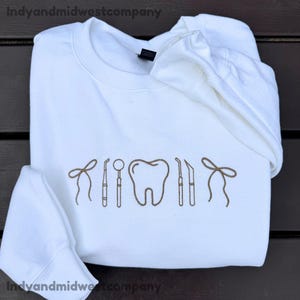 Dental Hygienist Icon crewneck | dental assistant icons sweatshirt | Embroidered Sweatshirt | dental graduation gift