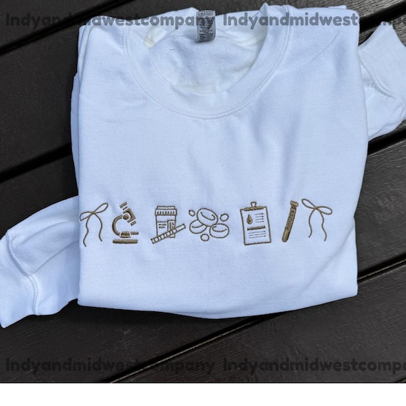 Medical Laboratory Science MLT MLS Icon crewneck| Medical lab icons sweatshirt | Embroidered Sweatshirt | gifts for medical lab technologist