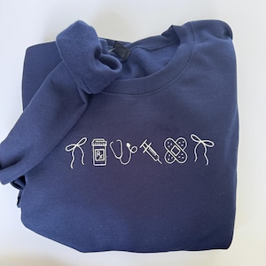 Nurse Icon crewneck| Nursing icons sweatshirt | Embroidered Sweatshirt | gifts for nurses
