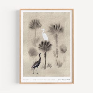Zwei Vögel Kunstdruck – Tusche und Gouache Vogel Illustration von Rosanna Corfe | A3 & A2-Größen | Recycled 300gsm Matte Papier | Künstlerin