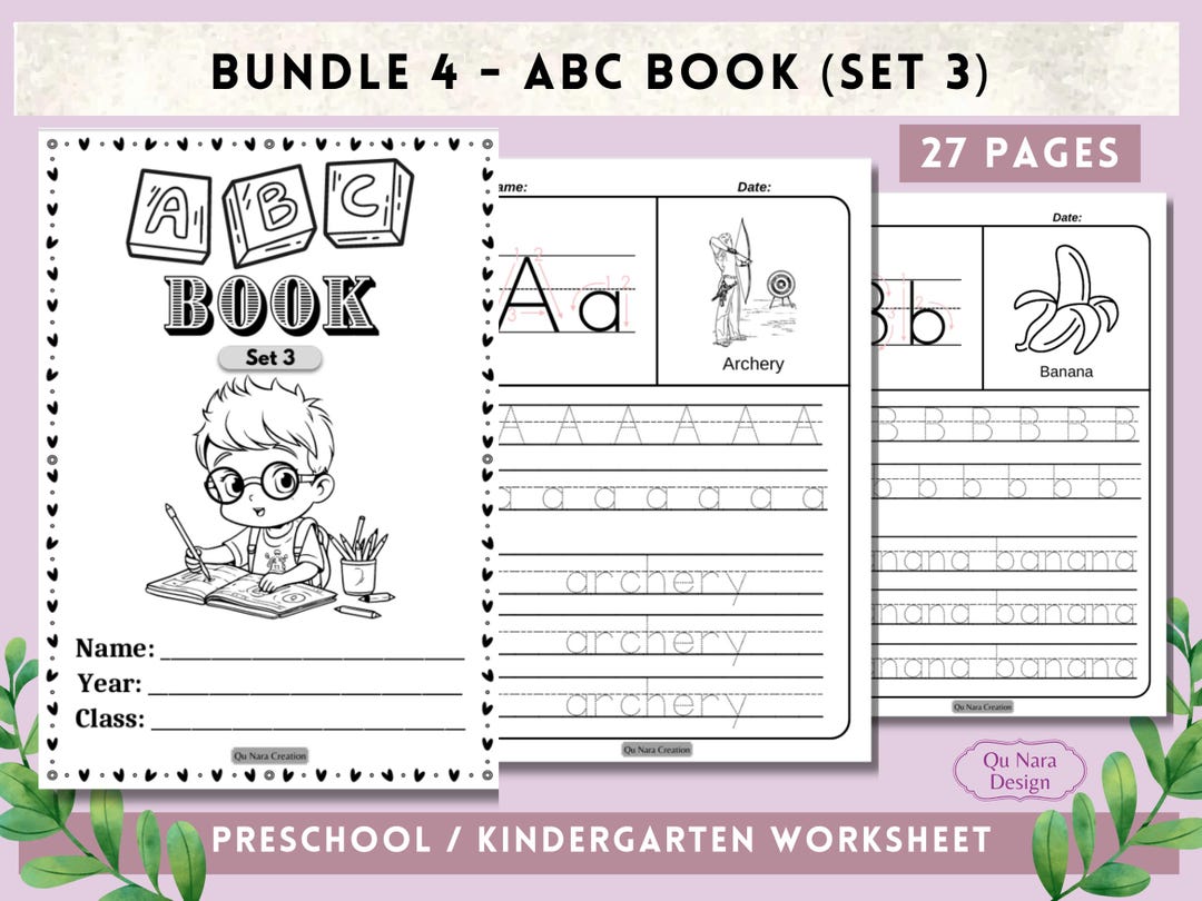 BUNDLE 4 : ABC Book (set 3) - Printable Kindergarten Preschool ...