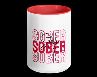 Tazza Sobrietà con Colore all'Interno, Tazza Sobria, Tazza Regalo Sobria, Tazza da Caffè Sobria, Regalo Sobrio Carino, Anniversario Sobrio, Regalo Sobrio di Un Anno