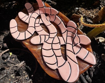 Worms Acrylic Hair Claw Clip