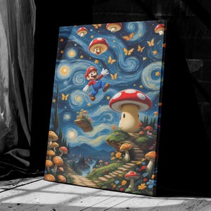 Super Mario Canvas Super Mario Bros Super Mario Gift, Super Mario Art, Super Mario Wall Art Super Mario Birthday, Super Mario Ready To Hang
