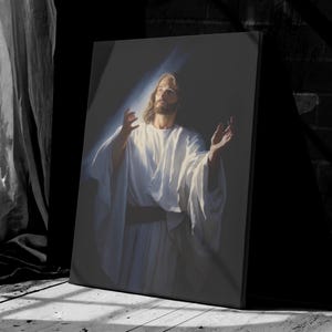 Jesus Portrait Poster Canvas Jesus Art Jesus Wall Art Jesus Picture Jesus Christ Modern Christian Art Christian Wall art Ready To Hang