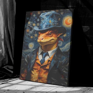 Toile Dracaufeu nuit étoilée Dracaufeu en toile affiche Charizard Salamèche impression sur toile Dracaufeu cadeaux prêts à accrocher