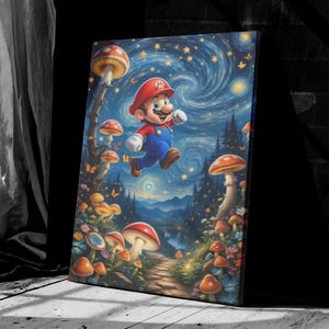 Super Mario Canvas Super Mario Bros Super Mario Gift, Super Mario Art, Super Mario Wall Art Super Mario Birthday, Super Mario Ready To Hang