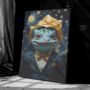 Bulbasaur Ready To Hang Canvas Starry Night Bulbasaur Canvas Bulbasaur Poster Bulbasaur Canvas Print Bulbasaur Gifts Ready To Hang