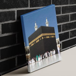 Kaaba Canvas Print, Islamic Wall Art, Mecca Decor, Muslim Gift, Hajj Umrah Canvas Poster, Islamic Art, Mosque Wall DecorReady To Hang