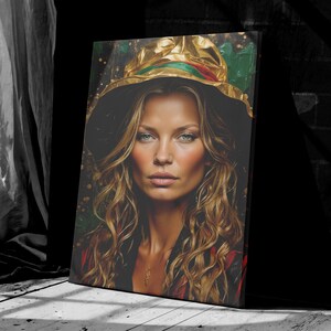 Kate Moss Poster Oil Painting Look Fashion Poster Fashion Wall Art Kate Moss Canvas  Kate Moss Print  Kate Moss print Ready To Hang Canvas