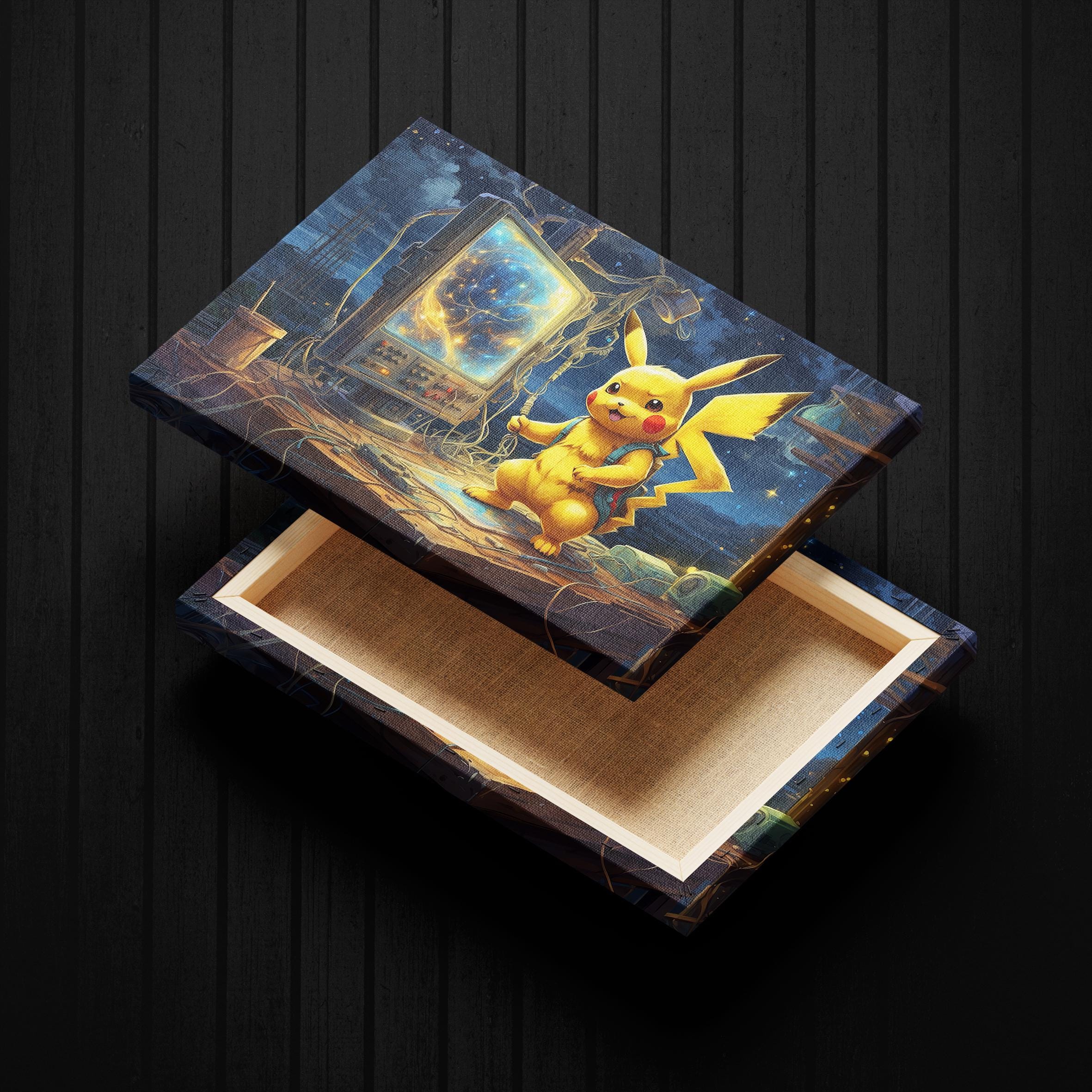 LXPPLSYY Pokémon Poster Pikachu - 40x60 Cm Wandkunst Bunter Sternenhimmel Dekoration