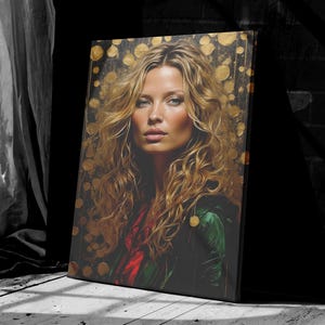 Kate Moss Poster Oil Painting Look Fashion Poster Fashion Wall Art Kate Moss Canvas  Kate Moss Print  Kate Moss print Ready To Hang Canvas