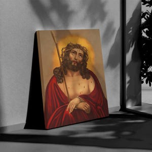 Jesus Portrait Poster Canvas Jesus Art Jesus Wall Art Jesus Picture Jesus Christ Modern Christian Art Christian Wall art Ready To Hang